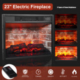 72-Inch Electric Fireplace TV Stand with Antique White Mantel, Vintage Entertainment Center for TVs up to 80", Homestyle Living Room Console