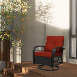 3 Pieces Patio Furniture Set, Outdoor Wicker Patio Chairs with Thick Cushions and Glass Coffee Table, Modern PE Rattan Conversation Set, Patio Bistro Set for Porch, Deck, Yard, and Garden