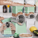 YUOFD Rotary Cheese Grater, Handheld Cheese Shredder with 6 Blades, Vegetable Slicing, Shredding and Dicing Tools