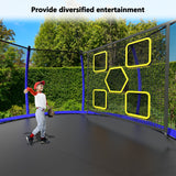 Mersco 14FT Trampoline for Kids Adults with Mulifunctional Target Cloth, Indoor & Outdoor Recreational Trampolines with Enclosure Net and Ladder,Easter,Birthday Gift for Kids, Loading 1600Lb,Blue