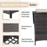 Bellefurn Patio Wicker Chairs Set of 2,High Back Outdoor Rattan Patio Chairs Outdoor Conversation Set for Garden Backyard Proch Deck