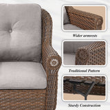 Bellefurn 3 Seater Patio Couch Wicker Outdoor Sofa,Patio Furniture Set with High Curvy Back Non-Slip Thick Cushions for Garden,Backyard,Porch