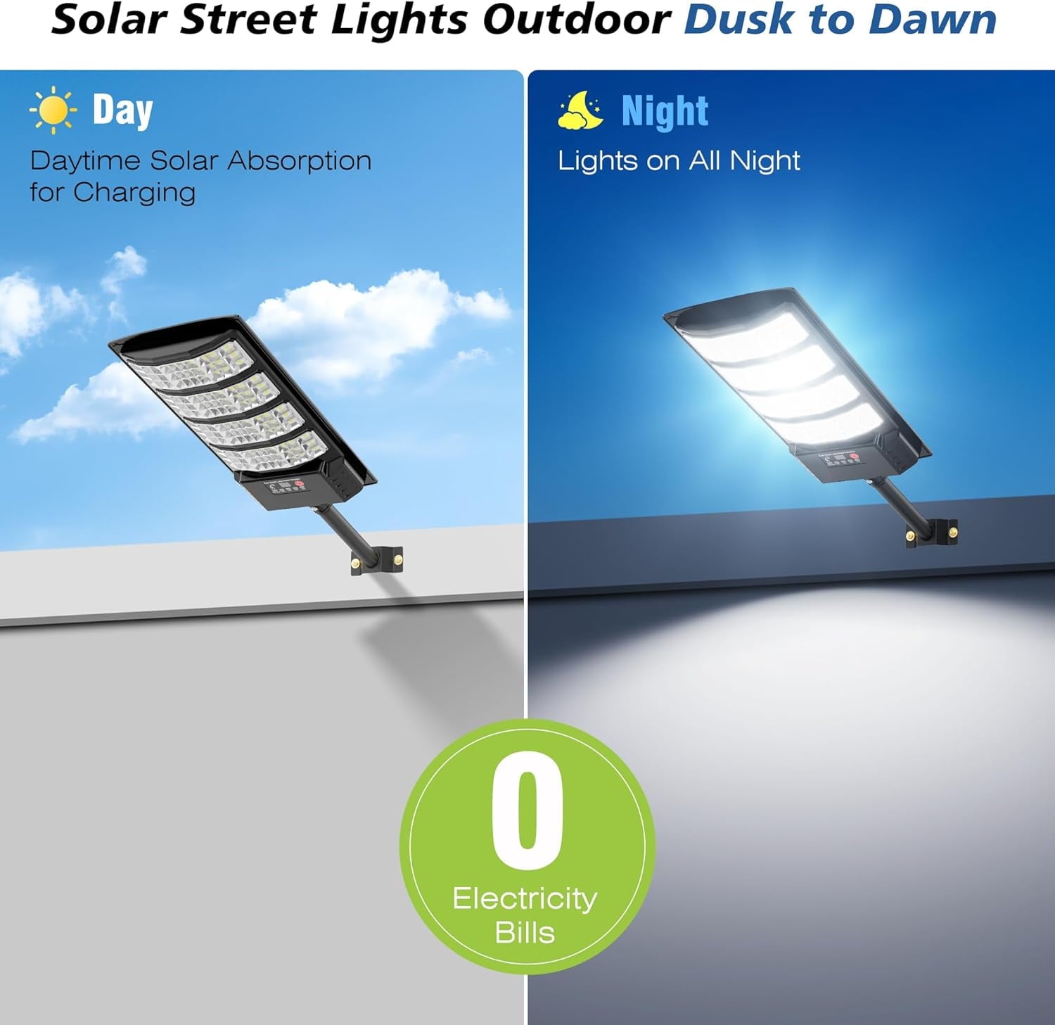 Solar Powered Outdoor Lights Solar Lights Solar Street Lights Pole Barn Commercial Parking Lot Lights Outdoor Dusk to Dawn Solar Security Flood Light Motion Sensor Remote Control Led Lamp