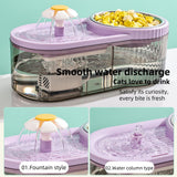 2 In 1 Pet Water Fountain + Cat Feeder, 3L Pet Water Dispenser for Cat Dog Food Bowl Bottle