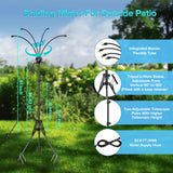 Tensea Upgrade Standing Misters for Outside Patio, Adjustable 5.25ft Misting Cooling System with 32.8ft Water Mist Line, Portable Outdoor Misting System with Flexible Spray Tube for Lawn,BBQ,Pet,Kids