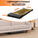 YRUN Walking Pad Under Desk Treadmill with Remote Control and LED for Home/Office, 2.5HP Brushless Motor Compact Walking Jogging Machine Portable Treadmill