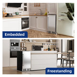 Simzlife Outdoor Beverage Refrigerator Cooler 15 Inch, Under Counter 127 Can Beverage Fridge with Stainless Steel Door, Beverage Cooler Built-in and Undercounter Beer Fridge