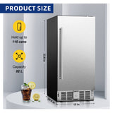 Simzlife Outdoor Beverage Refrigerator Cooler 15 Inch, Under Counter 127 Can Beverage Fridge with Stainless Steel Door, Beverage Cooler Built-in and Undercounter Beer Fridge