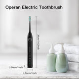Operan Electric Sonic Toothbrush for Adults with 5 Modes, IPX7 Waterproof, 8 Brush Heads, Travel Case, Black