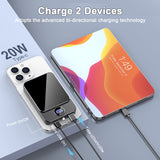 Magnetic Wireless Portable Charger, 10000mAh Power Bank with PD20w Fast Charging, USB C in&Out Battery Pack, Compatible with Mag-Safe for iPhone 16/15/14/13/12 Series, Samsung, Android, and More