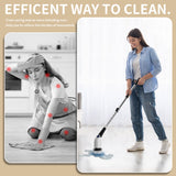 YKYI Electric Spin Scrubber with 8 Brush Heads 3-Speed Voice Broadcast Adjustable Long Handle