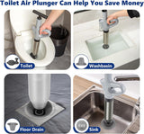 Stainless Steel Toilet Plunger, Sink Plunger Plumbing Tools with Visual Barometer for Sink, Toilets, Bathroom, Kitchen, Clogged Pipe