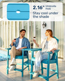 Wingyz Adirondack Outdoor Bar Stools - Set of 2, Double Trays and Removable Trays