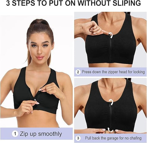 WQD 2 Pack Yoga Sports Bras for Women High Impact Padded Wirefree Seamless Support for Yoga Running Training Gym Workouts