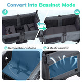 SACVON Baby Stroller Wagon for 2 Kids with Breathable Canopy,Parent Organizer,Removable Seat,2 Cup Holders,Gray