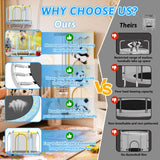 Mersco 55inch Toddler Trampoline, Mini Trampoline for Kids with Enclosure and Basketball Hoop, Birthday Gifts, Print