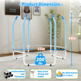 Mersco 55inch Toddler Trampoline, Mini Trampoline for Kids with Enclosure and Basketball Hoop, Birthday Gifts, Print