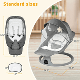 SACVON Baby Swing for Infants to Toddler, Baby Rocker for Infants with 5 Sway Ranges,Bluetooth Support Bouncers for 0-24 Months, Dark Gray