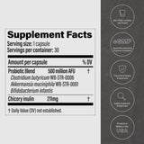 500M AFU Multi-Strain Probiotic + Prebiotic Supplement for Digestive Health, Energy Support & Active Lifestyles - 30 Capsules,1(Pack)