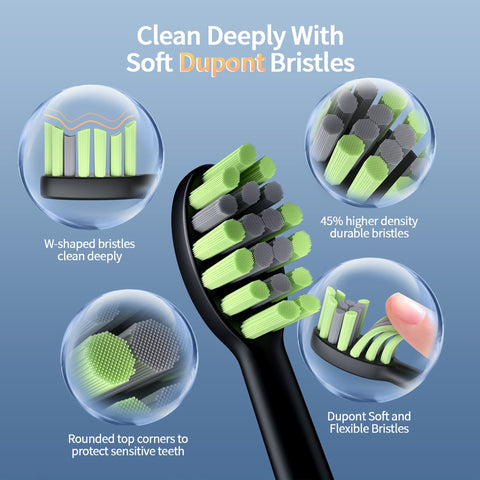 OasiSmile Sonic Electric Toothbrush for Adults with 6 W-Shaped Brush Heads, Pro Whitening 42000 VPM Deep Clean, 4 Modes, IPX7 Waterproof,120-Day Battery, 2-Min Smart Timer,Gift