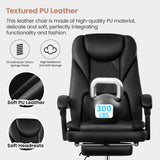 Coolhut Executive Office Chair, Big and Tall Office Chair with Foot Rest Reclining Leather Chair High Back Lumbar Support Ergonomic Office Chair with Padded Armrests