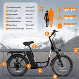 SANOPY 350W Electric Scooter with Seat, Up to 18 Miles Range 20 Mph, 20*1.95" Tires Step Thru Electric Bike，48V 5.2Ah Removable Battery, Rear Brushless High Speed Motor, Black-sz