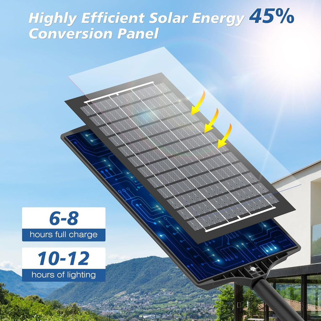 Solar Powered Outdoor Lights Solar Lights Solar Street Lights Pole Barn Commercial Parking Lot Lights Outdoor Dusk to Dawn Solar Security Flood Light Motion Sensor Remote Control Led Lamp