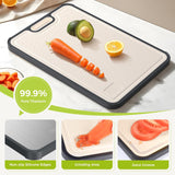 Cutting Board Double Sided, DOQAUS Stainless Steel Cutting Board for Kitchen, Food-Grade Stainless Steel and Wheat Straw PP, Chopping Boards with Groove for Meat Vegetables Home (Large 15''x10'')