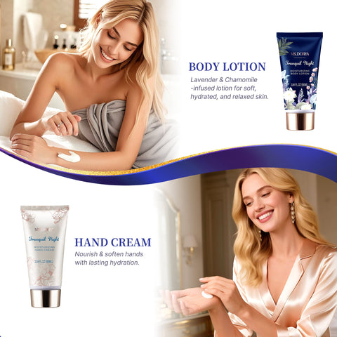 MS.DORYA Spa Gift Set for Women, Mother's Day Gift, Lavender & Chamomile Scent, 8 Pcs