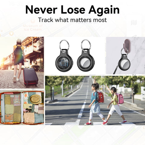 Bluetooth Locator, 4 Packs Smart Air Tracker Tag, Works with Apple Search (iOS Only), Elderly Children Pet Positioning Tracker Anti-lost, Key Finder, Headphone and Luggage Locator, Phone Finder