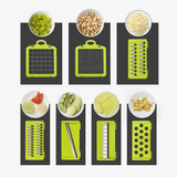 Vegetable Chopper, 14-in-1 Multifunctional Vegetable Cutter with Container, 8 Blades, Grater, Slicer, Onion Chopper, Multifunctional Kitchen Food Cutting Tool