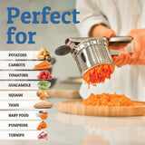 DOQAUS Potato Ricer Stainless Steel Heavy Duty Masher with Interchangeable Discs 15 oz