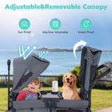SACVON Baby Stroller Wagon for 2 Kids with Breathable Canopy,Parent Organizer,Removable Seat,2 Cup Holders,Gray