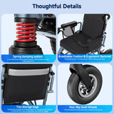 SACVON Lightweight Electric Wheelchair for Adults,Only 56 Lbs All Terrain Motorized Wheelchair,22 Miles Long Travel Range,2 Storage Bags