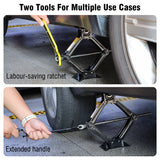 Scissor Jack for Cars - 2 Ton Car Jack with 3.9" to 15.2" Lifting Range, Includes Ratchet Handle and Hand Crank